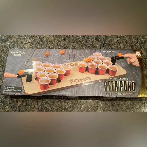Mini Pong Beer Party Game Set - Red - Picture 1 of 3